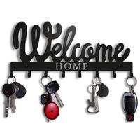 Welcome Home Letter Pattern Wall Mounted Key Holder, 1 Count Key Rack with 8 Hooks, Home Organizer for Key Storage, Home Deco...