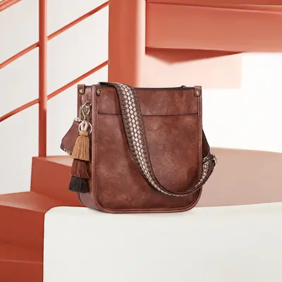 HKCLUF 4082 Women Crossbody Bags Trendy Vegan Leather Hobo For Women Shoulder Handbags Purse for Women with Tassel Pendant an...