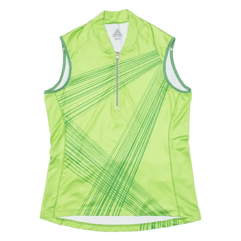 Cycling Womens Jersey Green Sleeveless 1/2 Zip M
