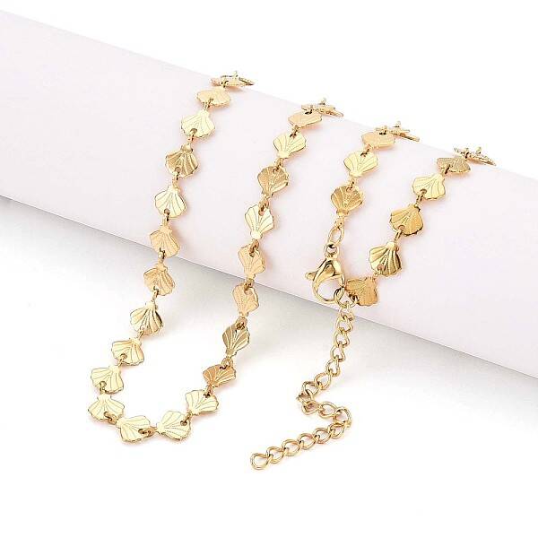 6MM 304 Stainless Steel Shell Shape Link Chain Necklaces