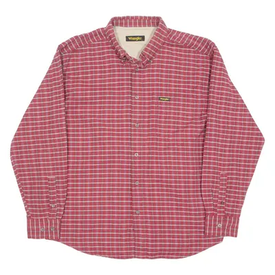 WRANGLER Mens Shirt Red Check Long Sleeve L