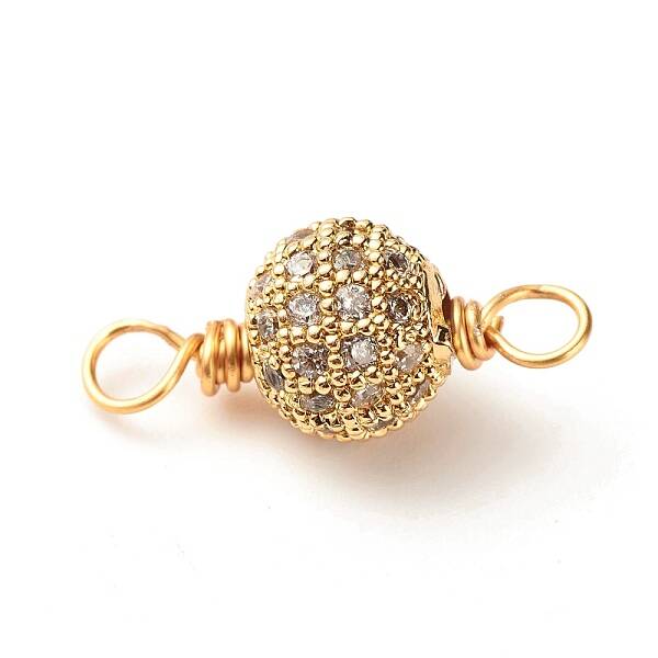 Brass Cubic Zirconia Links Connectors