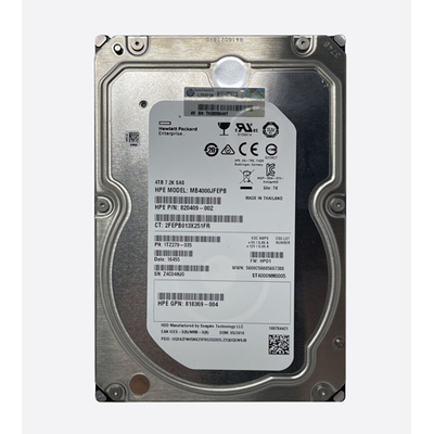 820409-002 HP 4TB 7200RPM SAS 12GB/s Hot-Pluggable 3.5-Inch LPc Hard Drive for ProLiant Gen10/Gen10+/Gen11 Servers