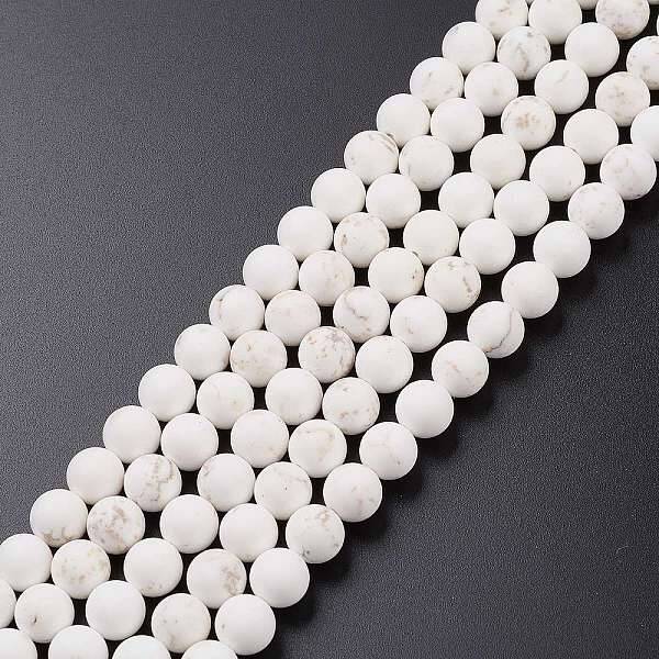 Frosted Round Natural Magnesite Beads Strands