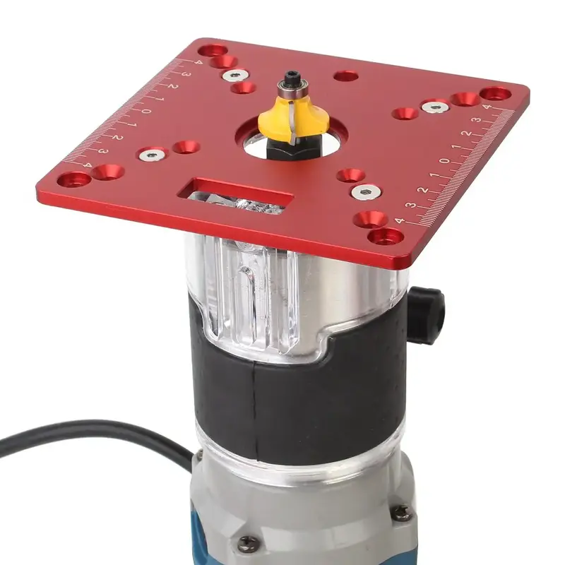 Aluminum Alloy Router Table Insert Plate With Measuring Scale, Multi-Functional Flip-Chip Board DIY Tool, Power Tool Accessor...