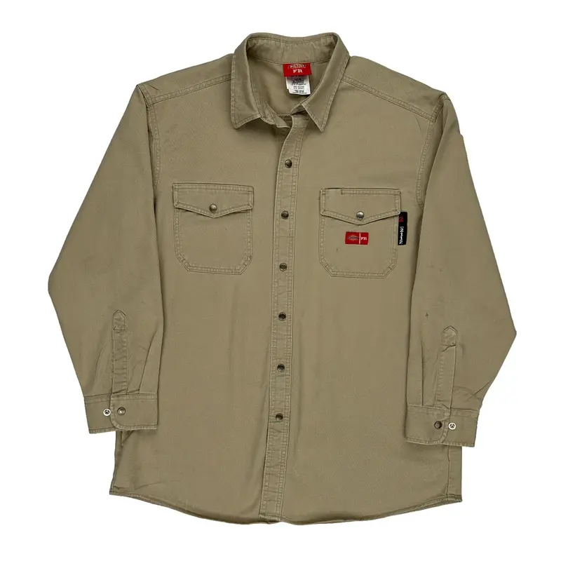 Workwear Dickies Shirt - XL Beige Cotton Blend | Size: x-large