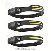 Usb Rechargeable Led Headlight, 1 Count Multifunctional Black Outdoor Induction Headlight for Cycling, Running, Camping & Fis...