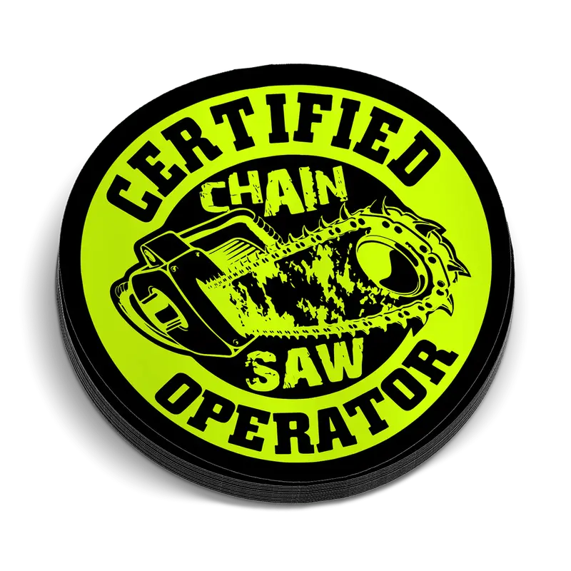 Chain Saw Operator Hard Hat Decal
