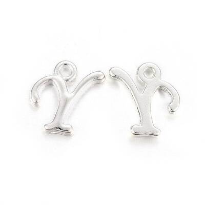 Silver Color Plated Alloy Letter Pendants