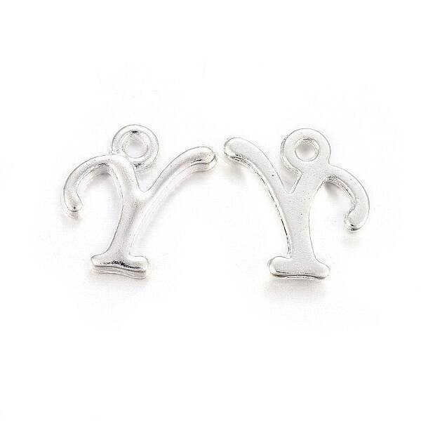 Silver Color Plated Alloy Letter Pendants