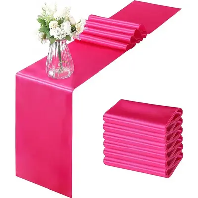 Solid Color Table Runner, 6pcs/set Simple Table Runner, Table Decoration Supplies for Home Dining Room Wedding Birthday Party