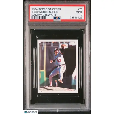 1983 World Series PSA 1984 Topps Stickers Baseball #25 9 73516426