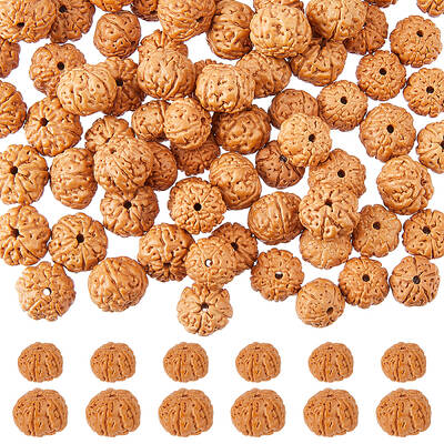 120Pcs 2 Styles Natural Rudraksha Beads