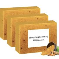3PCS Lemon Turmeric KojicAcid SoapTurmeric & Kojic Acid Brightening Soap,DarkSpot Remover, Kojic Acid Soap, SoapBody CareBody...