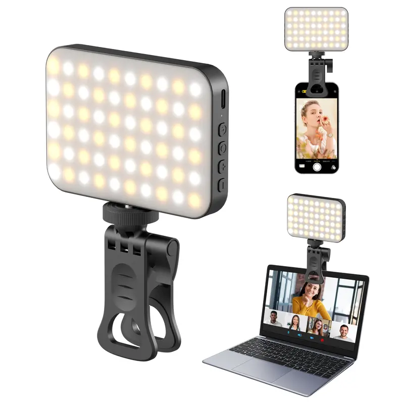 Rechargeable Selfie Light &  Phone LED Light with Adjustable Brightness, Perfect for Selfies, Makeup,Live Streaming & Video C...