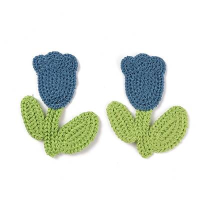 Tulip Flower Shape Polyester Knitted Appliques