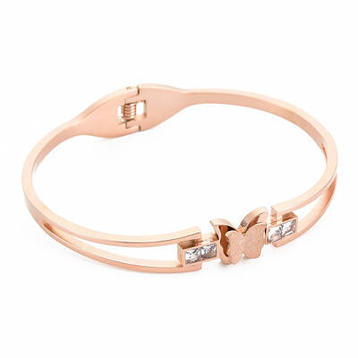 Crystal Rhinestone Butterfly Bangle