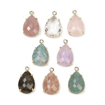 Natural Mixed Gemstone Faceted Pendants