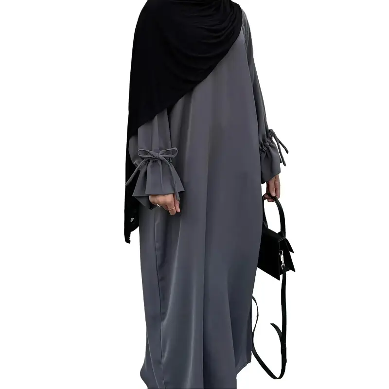 Solid Color Sleeve Long Robe Abaya - Versatile Long-Sleeved Top for Various Occasions