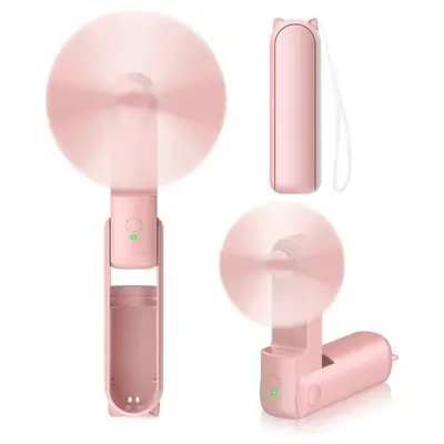 Handheld Mini Fan, 3 in 1 Hand Fan, Rechargeable Portable Small Fan, 12-19 Working Hours with Portable Power, Travel Summer F...