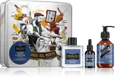 Proraso Azur Lime Beard Wash Set - Beard Care Gift Set - 330ml