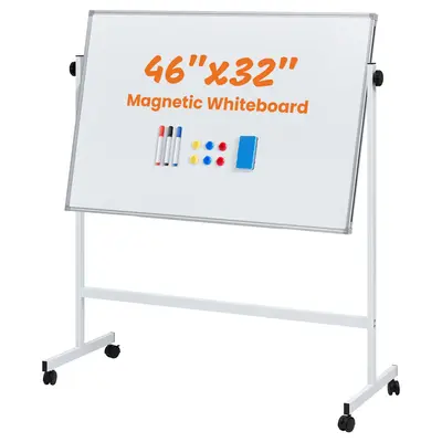 Whiteboard Easel 40 x 28 Inches, Magnetic White Board Dry Erase, Porbable Boards Height Adjustable, Dry Erase Board with Stan...