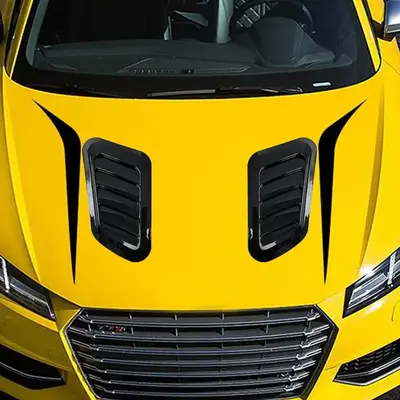 Shark Gills Decorative Air Outlet Sticker, 1 Pair Simulate Air Outlet Design Car Hood Decoration Sticker, Universal Car E...