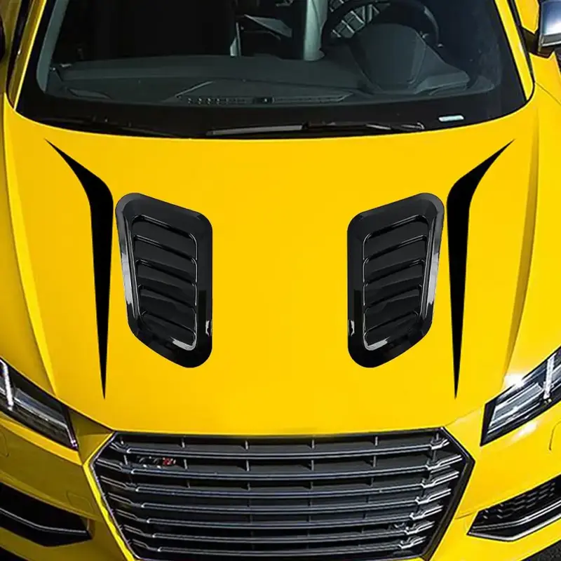 Shark Gills Decorative Air Outlet Sticker, 1 Pair Simulate Air Outlet Design Car Hood Decoration Sticker, Universal Car E...