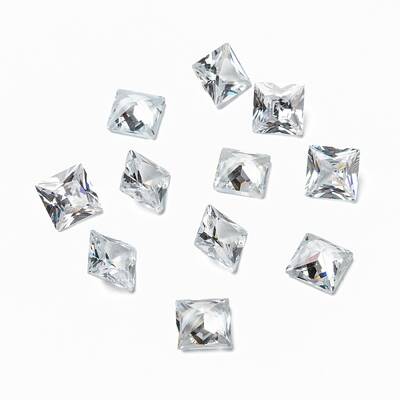 Square Shaped Cubic Zirconia Pointed Back Cabochons