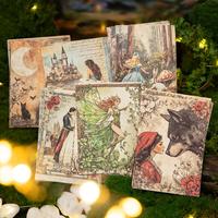 180 pieces fairy tale theme material paper, light paper material, retro style, DIY handbook base decoration material paper