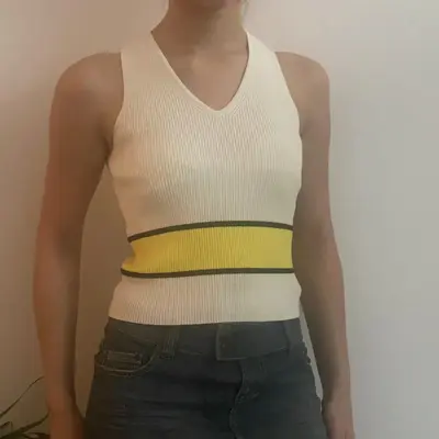 Twinset V-neck Top - Small White Cotton Blend