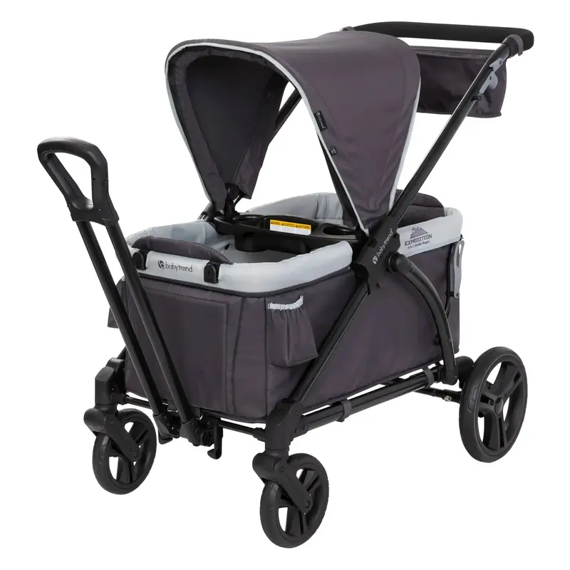 Baby Trend® Expedition® 2-in-1 Compact Collapsible Stroller Wagon w/ Extra Large Ratcheting Canopy for Sun Protection