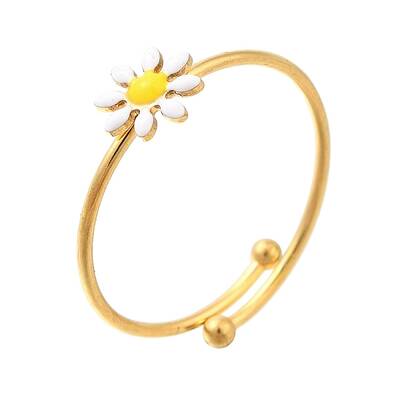 Daisy Enamel Finger Rings