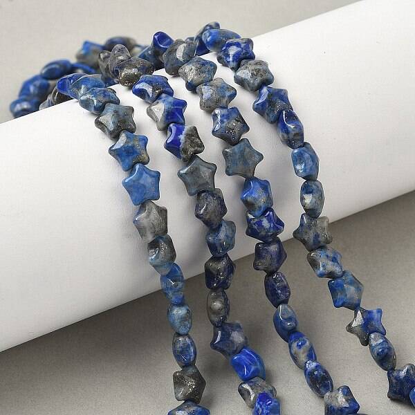 Natural Lapis Lazuli Star Beads Strands