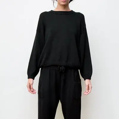 mimi hand knit sweater - black | Size: medium