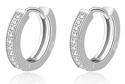 Beneto Elegant round earrings made of silver AGUC2237