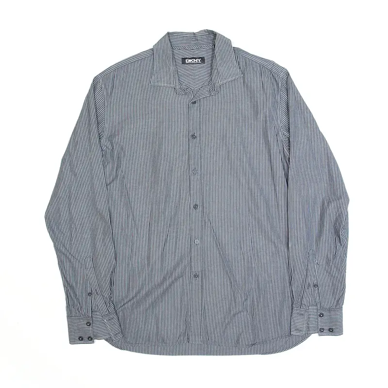 DKNY Grey Striped Long Sleeve Shirt Womens L