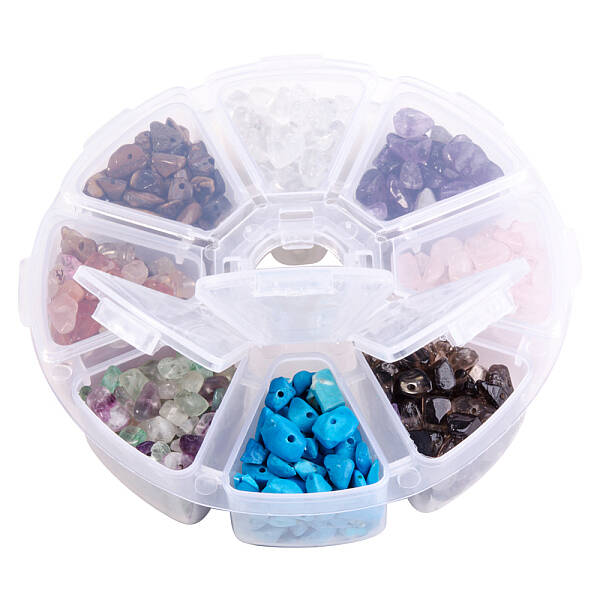 About 800 Pcs 8 Styles Chip Gemstone Beads Crushed Pieces Stone Length 4-12mm for Jewelry Making