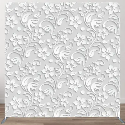 Aperturee Simple White Spiral Floral Backdrop Cover For Decor - Aperturee
