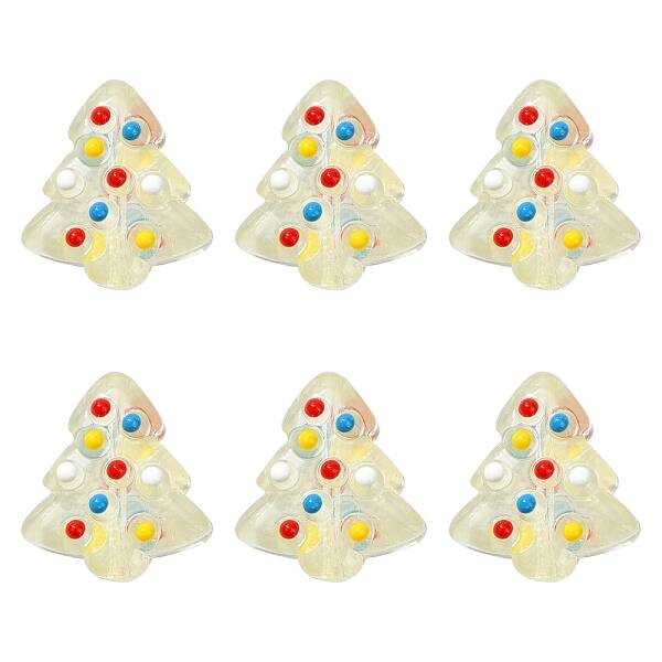 6Pcs Handmade Bumpy Glass Beads Strands