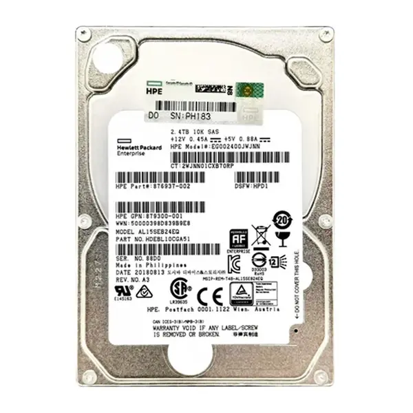 876937-002 HP 2.4TB 10000RPM SAS 12Gbs Dual Port Hot Swap 2.5-inch HDD