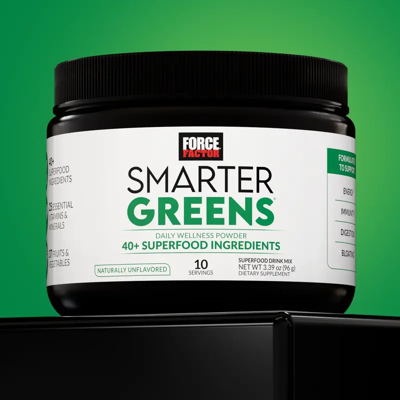 Force Factor Smarter Greens Daily Wellness Powder, Greens Superfood Powder to Support Gut Health, Bloating, & Digestion, with...