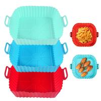 3 Pack Air Fryer Silicone Liners,8 inch Air Fryer Silicone Pot,Reusable Food Grade Silicone Airfryer Liners,Baking Basket Acc...