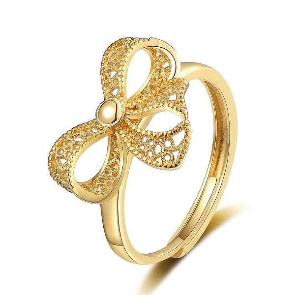 Bowknot Brass Adjustable Rings for Women