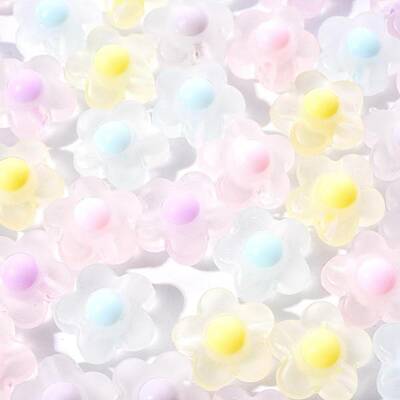 50Pcs 5 Colors Transparent Acrylic Beads