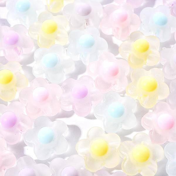 50Pcs 5 Colors Transparent Acrylic Beads