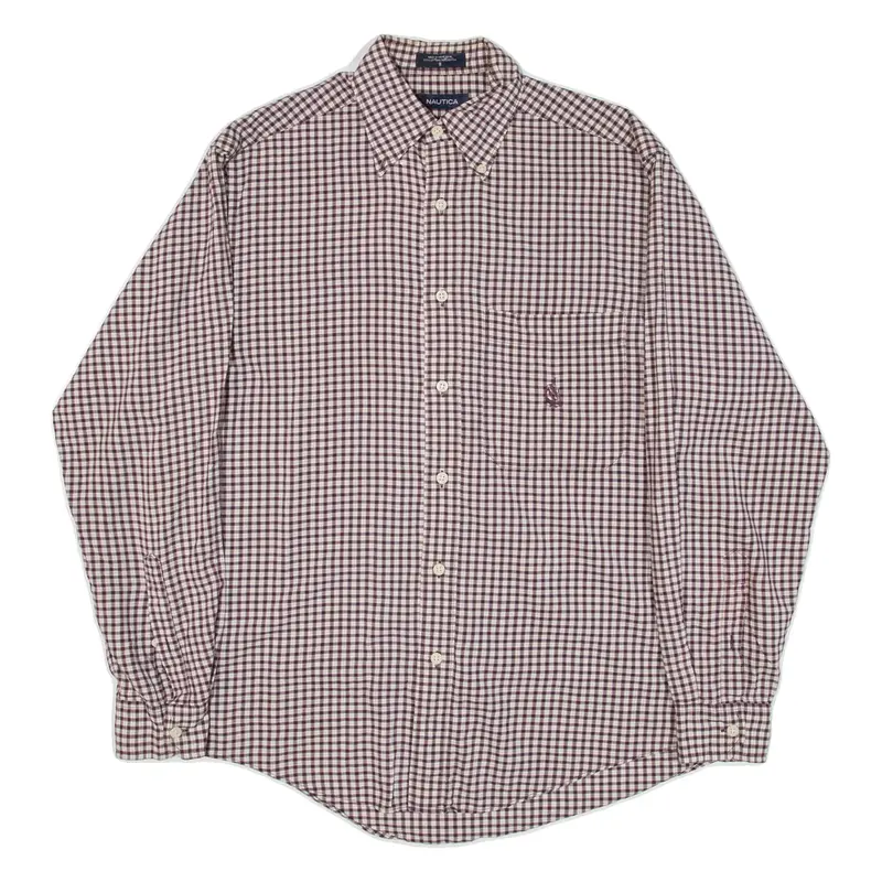 NAUTICA Mens Shirt Red Check Long Sleeve S