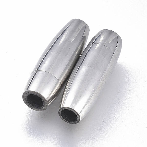 Tarnish Resistant 304 Stainless Steel Magnetic Clasps with Glue-in Ends