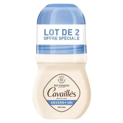 Cavaillès - Absorb+ 48H - Anti-stain - Roll-On Deodorant 2x50ml