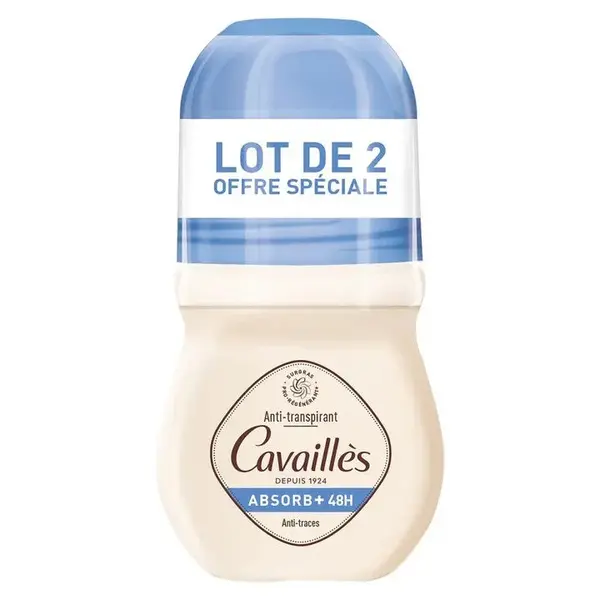 Cavaillès - Absorb+ 48H - Anti-stain - Roll-On Deodorant 2x50ml